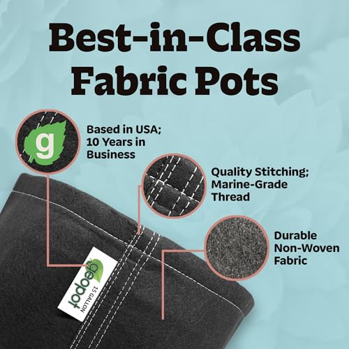 15 Gallon Fabric Grow Bags for Vegetables (5 Count)