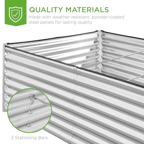 8x4x2ft Outdoor Metal Raised Garden Bed