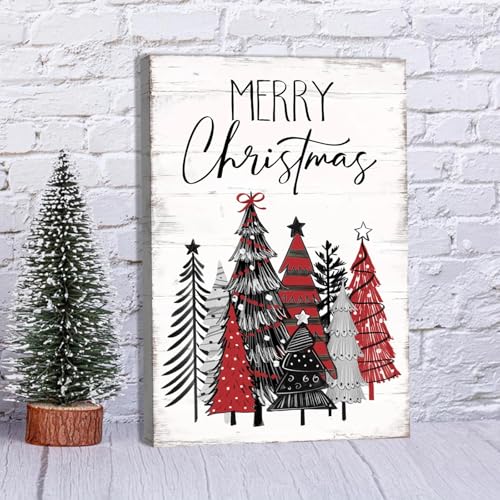Merry Christmas Tree Canvas Wall Art (10"L x 15"W / Christmas Tree)