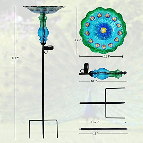 Peacock Bird Bath for Outdoor