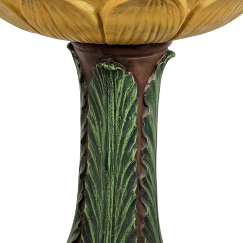 24.4” Tall Outdoor Concrete Bird Bath
