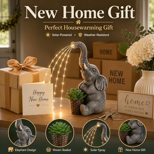 Solar Elephant Statue Lights