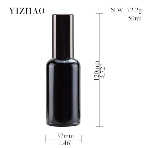 Black Glass Spray Bottles 2oz (6 Count)