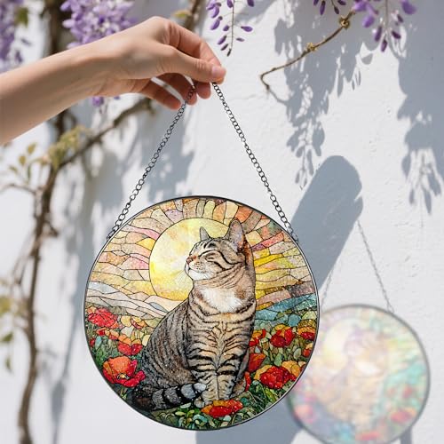 Stained Glass Window Hanging (Cat)