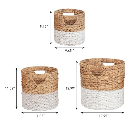 Avery 3 Piece Cylinder Nesting Baskets 13" (White/Natural)