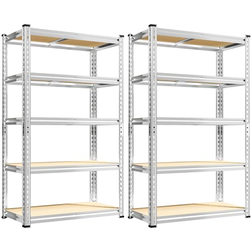 Storage Shelves 2020LBS Garage Shelving 5 Tier Heavy Duty Shelving Adjustable Pantry Shelves for Garage Closet Kitchen Basement 28" W x 12" D x 59.8" H (28"W x 12"D x 59.8"H)