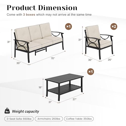 4 Piece Outdoor Patio Furniture Set (4 Count)