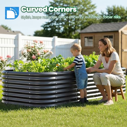 Galvanized Oval Raised Garden Bed Kit