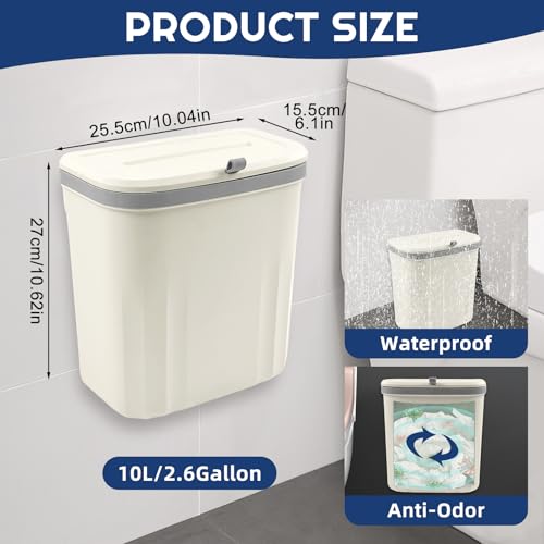 3 Pack Hanging Trash Can with Lid (3 Count)