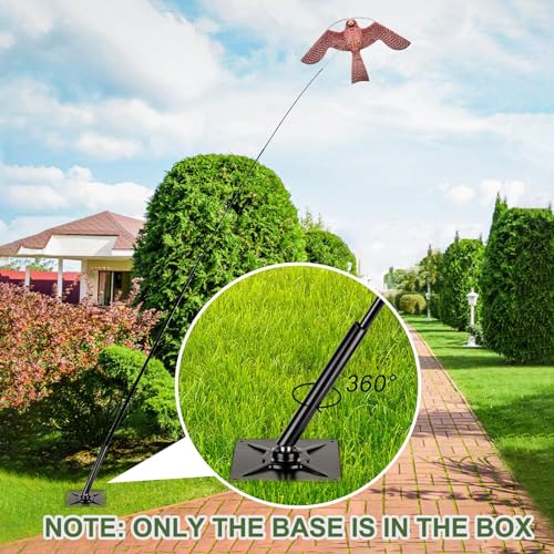 Bird Scarer Kite Rotating Base for Hawk Kite with 13ft Pole