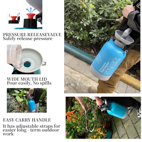 Upgraded Reinforced 1.3 Gallon Pump Pressure Sprayer
