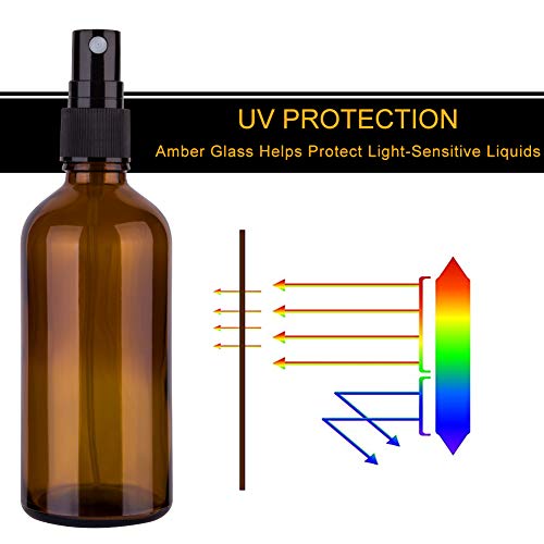 4oz Amber Glass Spray Bottles for Essential Oils (4 Count)
