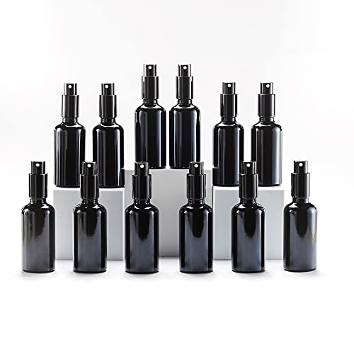 Black Glass Spray Bottles 2oz (50ml-12 / Black)