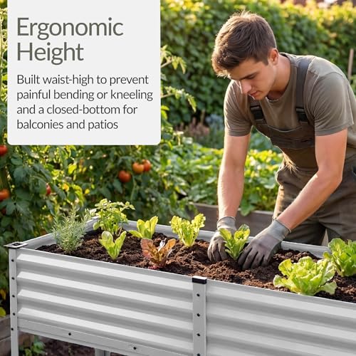 72x24x30in Non Toxic Galvanized Raised Garden Bed