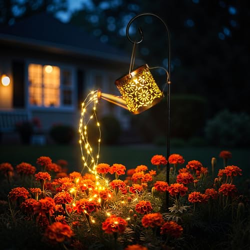 Solar Garden Lights Outdoor Decoration Flower Solar Watering Can Light