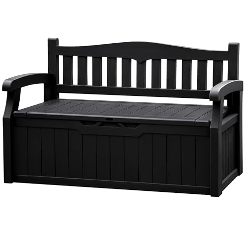 80 Gallon Resin Outdoor Storage Bench Waterproof