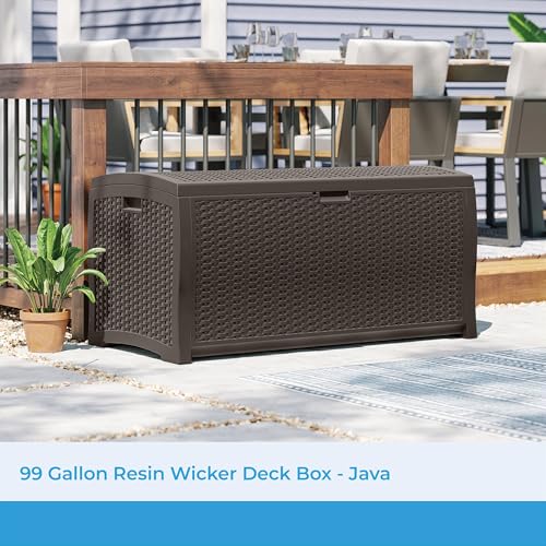 99 Gal Wicker Resin Deck Box