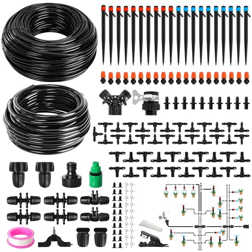240FT DIY Automatic Drip Irrigation System Kit for Garden (175 Count)