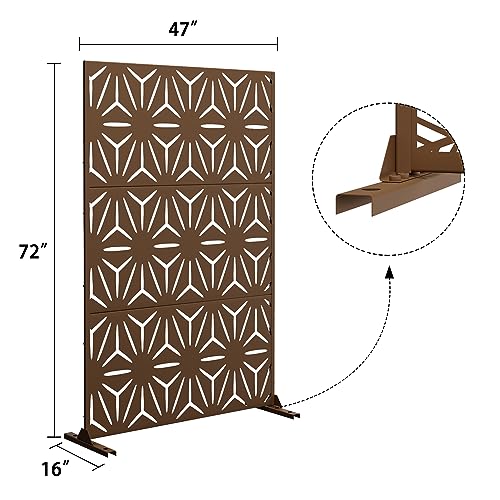 Metal Privacy Screen Outdoor 72" H×47" W