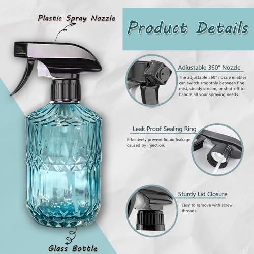 Glass Water Spray Bottle (Blue)