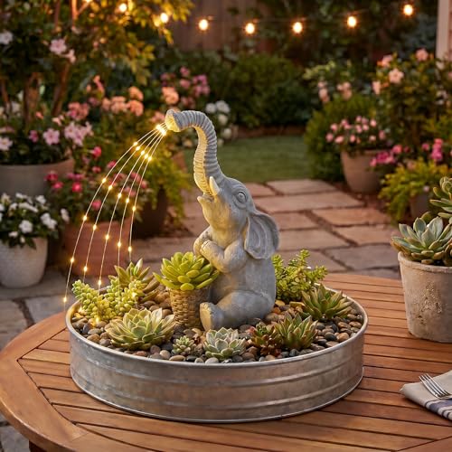 Solar Elephant Statue Lights
