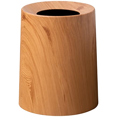 Anti Spill Nordic Wood Grain Look Waste Basket