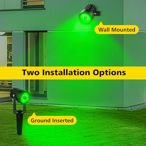 Green Solar Spotlights Outdoor (Green / 2-IN-1)