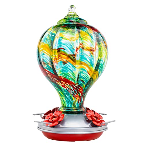 Hummingbird Feeders Blown Glass Hummingbird Feeder