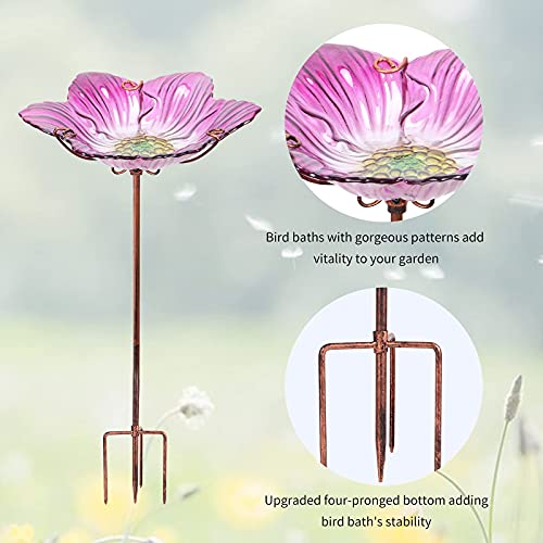 26" Glass Bird Bath