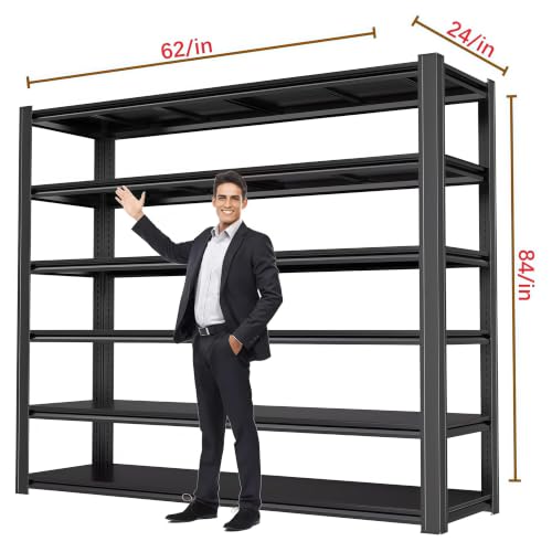 6 Tier Heavy Duty Garage Shelving (6T 62 "W x 24 "D x 84 "H)