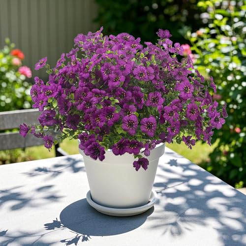 Artificial Fake Flowers for Outdoor Spring Decoration (16 Count)