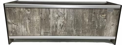 Raised Garden Bed 36”Lx12”Wx14”H Premium HPL Plastic Wood Grain Aluminum Frame Elevated Planter Box for Backyard Patio Balcony