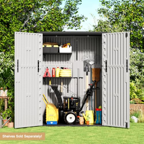 Outdoor Storage Shed (57 Cu.ft Vertical Shed Grey)