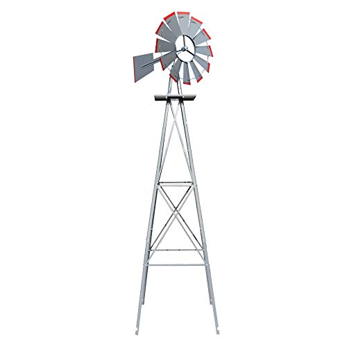 8FT Ornamental Windmill Backyard Garden Decoration Weather Vane