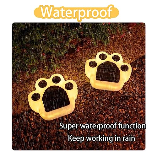 4 Pack Cute Solar Paw Print Light