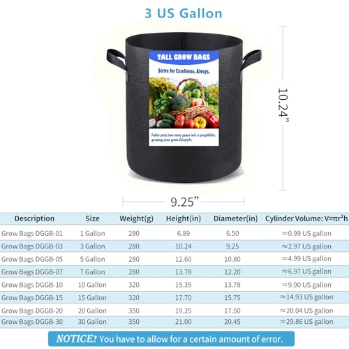 Taller Grow Bags (10 Count)