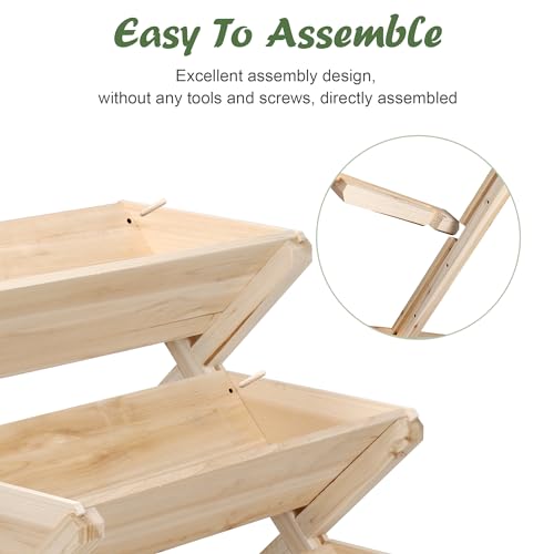 3 Tiers Wooden Vertical Raised Garden Bed with Legs