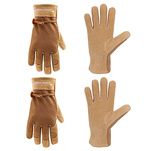 HLDD Womens Leather Work Gloves (2 Count)