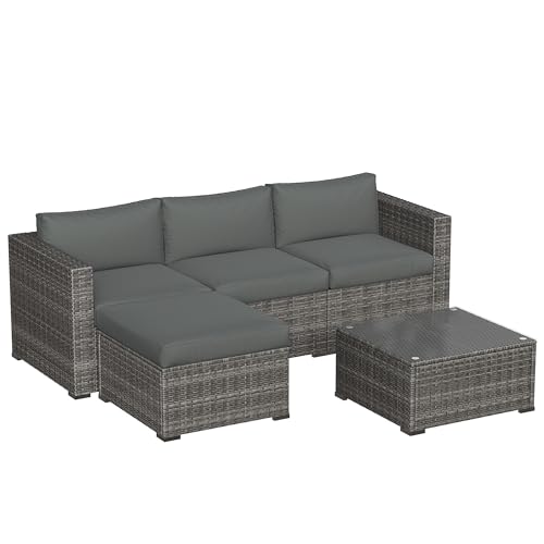 5 Piece Outdoor Patio Sectional Furniture Set