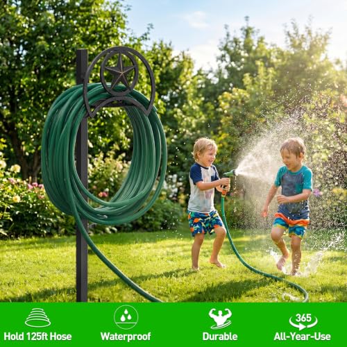 Garden Hose Holder Freestanding Holds 125