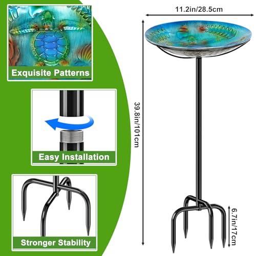 Metal Bird Bath for Outside Feeder Bowl