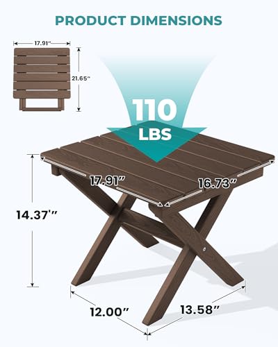 Small Folding Outdoor Side Table Set of 4 (Coffee / Foldable 4-pack)