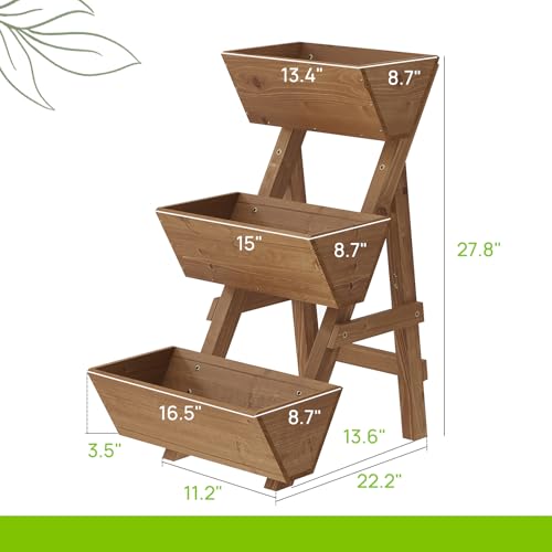 3 Tier Vertical Garden Planter Raised Garden Bed Tiered Planter Box Outdoor