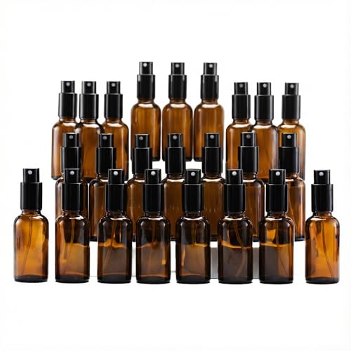 Amber Glass Spray Bottles 1oz (24 Count)
