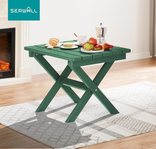 Small Folding Outdoor Side Table Set of 2 (Green / Foldable 2-pack)