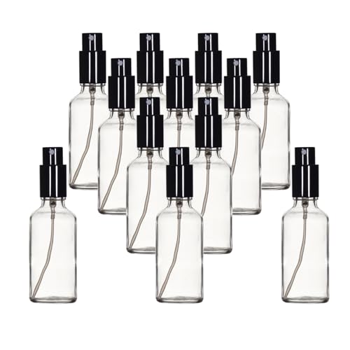 Clear Glass Spray Bottles 2oz (12 Count)