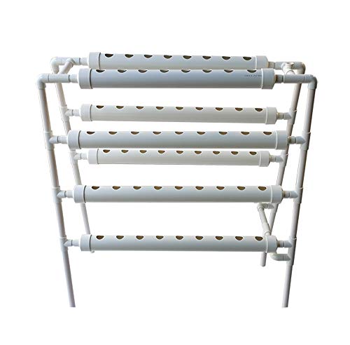 Hydroponic 70 Sites Grow Kit Grow System for Leafy Vegetables with 110V Pump Ladder（8 Pipes 4 Layers 2 Rows）