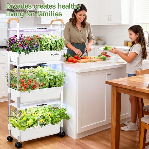 Indoor Hydroponic Growing System with 81 Pods Herbs Garden Kit with 30W Led Grow Light Large Movable 3