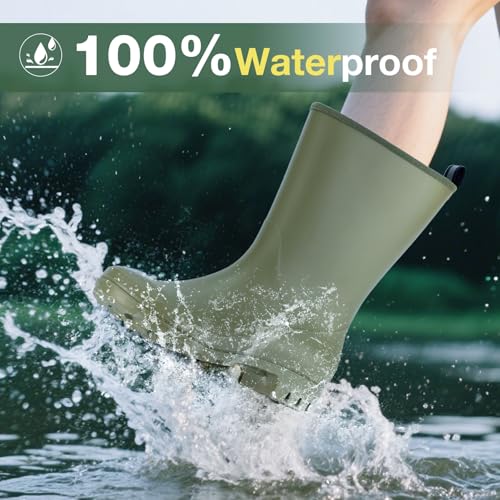 Wide Calf Women's Rain Boots Waterproof PVC Rubber Garden Boot Outdoor