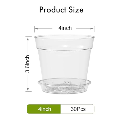 4 Inch Clear Nursery Pots (30 Count)